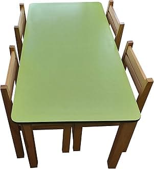 GREEN Beech Wood Stacking Kids Chairs & Table Classroom Preschool Primary Children School Playgroup Furniture Set