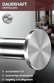 4smile Towel Holder No Drilling Set of 5 Modern Design Towel Hooks Bathroom Stainless Steel Hooks Self-Adhesive Hooks with 3M Adhesive Pads - Stylish Adhesive Hooks Wall Hooks