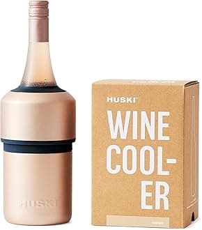 Huski Wine Chiller | Award Winning Iceless Design | Keeps Wine Cold up to 6 Hours | Wine Accessory | Next Generation Ice Bucket | Fits Some Champagne Bottles | Perfect Gift for Wine Lovers (Champagne)