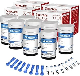 100pcs (Safe Accu) Blood Sugar Test Strips + 100pcs Twsit Lans., Diabetes Test Strips/Blood Glucose Test Strips Only for Safe Accu Blood Sugar Monitor (Safe Accu Strips- 100)