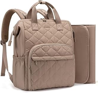 LOVEVOOK Small Diaper Bag Backpack, Mini Baby Bag for Girl Boy with Changing Pad, Diaper Backpack for Mom Dad with Stroller Buckles, Khaki