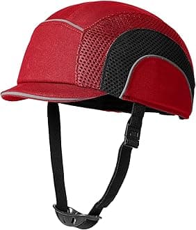 Lightweight Safety Bump Cap - Breathable Baseball Style Protective Hat with Reflective Stripes