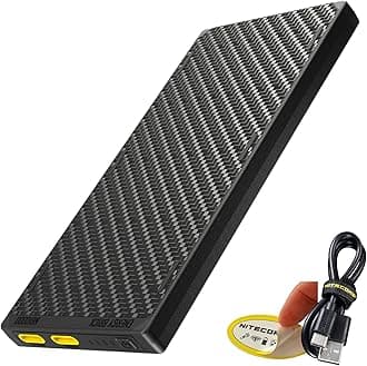 Nitecore NB10000 Gen III (Gen 3) Ultra-Slim Power Bank, 10000mAh QC Quick-Charge Dual USB-C Ports for Phones Flashlights and Headlamps, with USB-A Adapter and USB-C Cable, Including NitecoreS Sticker