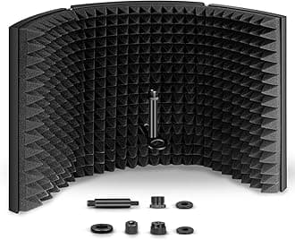 Aokeo Microphone, Soundproofing, Sound Absorption Material, Shield, Microphone Separation Shield, Foldable, For Vocal Recording Broadcasting, Reflection, Filter, Recording Sound Absorbing Material