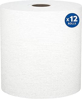 Kleenex Professional Universal Hard Roll Paper Towels, Bulk (01080), Hardwound 1.5" Core, Premium Absorbency Pockets, White (12 Rolls at 425' Each, 5,100'/Case)