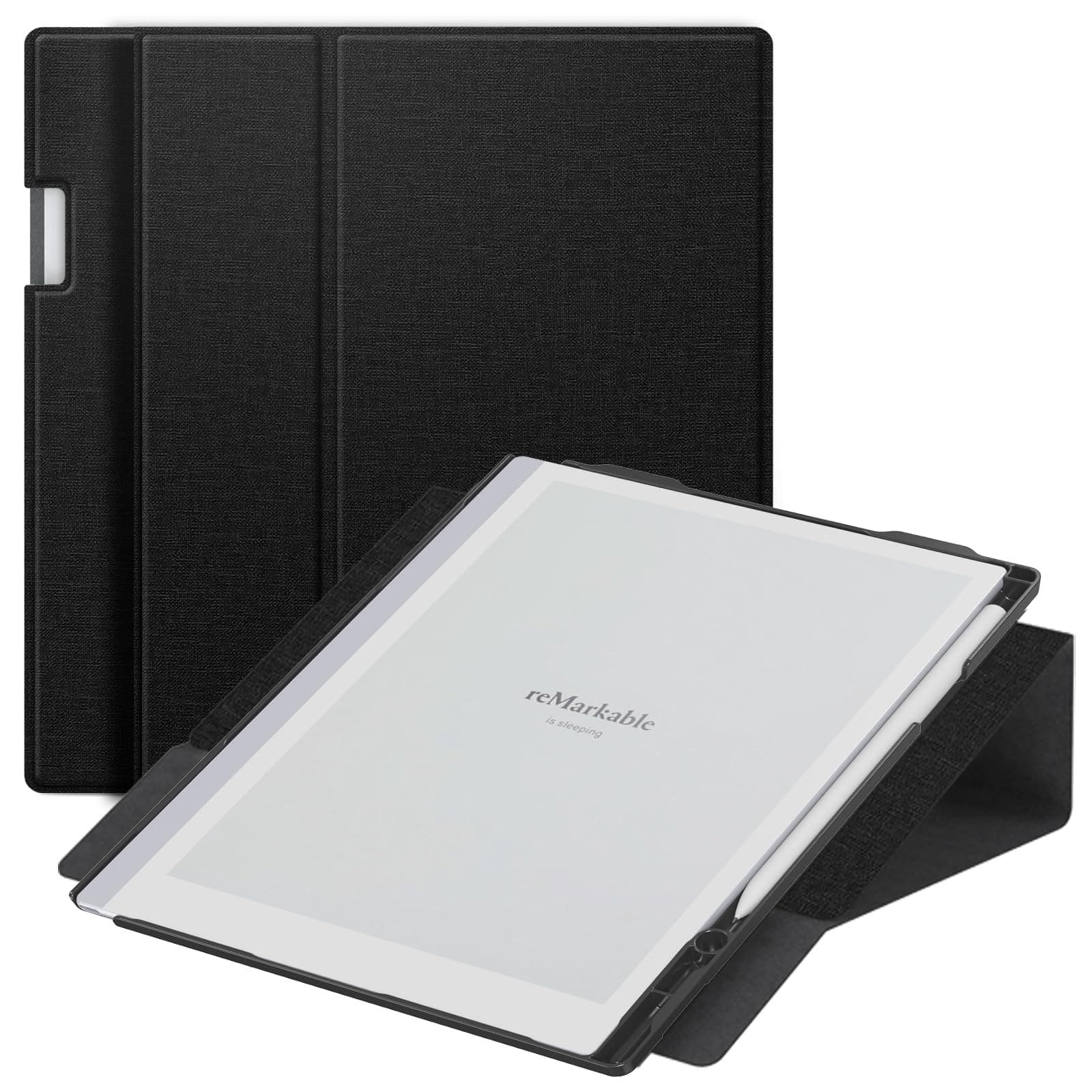 ENET-CASE Case for Remarkable 2 Paper Tablet- Multi-Viewing Adjustable Folding Book Folio Cover - with Built-in Pen Holder - for 10.3" 2020 Released (Black)