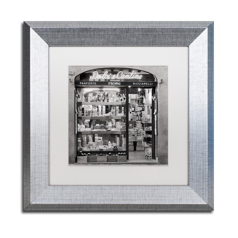 Dolci e Cantine by Alan Blaustein, White Matte, Silver Frame 11x11-Inch