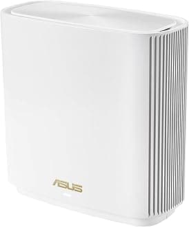 ASUS ZenWiFi AX6600 Tri-Band Mesh WiFi 6 System (XT8 1PK) - Whole Home Coverage up to 2,750 sq.ft & 4+ Rooms, AiMesh, Free Lifetime Internet Security, Easy Setup, 3 SSID, White (Renewed)