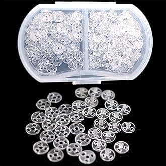Youmeizer 100 Sets Super Tiny Plastic Snap Invisible Sewing on Super Mini Snap Buttons Fasteners Size 4mm/0.16" for mini Clothing Accessories DIY Supplies Hand Sewing(Clear)