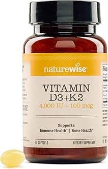 Vitamin D3 4000IU + K2 (MK7) 100mcg with Organic Extra Virgin Coconut Oil - Supports Calcium Absorption, Bone & Immune Health - Non-GMO, Soy & Gluten-Free - 90 Softgels[3-Month Supply]
