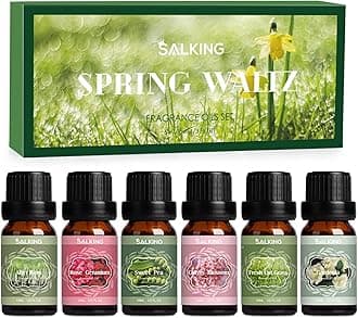 Spring Fragrance Oils Set, Premium Essential Oils Gift Set for Diffuser, Scented Oil for Soap & Candle Making - After Rain, Fresh Cut Grass, Sweet Pea, Rose Geranium, Cherry Blossom, Gardenia