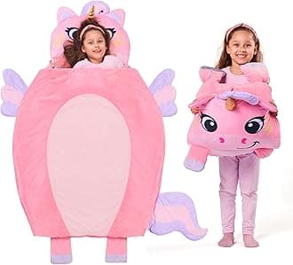 JOIEDOMI 60" x 39"/152 x 99cm Toddler Nap Mat with Pillow & Blanket for Preschool for Kids Ages 3+ - Kids Sleeping Bag - Soft Plush Sleeping Mat - for Boys Girls Kindergarten Sleepover