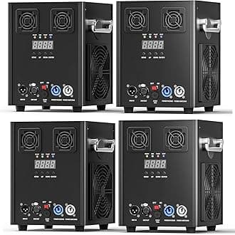 Pyrotechnic Machine, 4PC Black 700W DMX Machines, Remote Control, for Parties Halloween Christmas Weddings Sporting Events