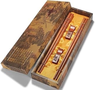 Chopstick Reusable Chinese Plum Blossom Chopsticks with Holder and Carrying Bag Chinese Traditional Stylish Gift Setï¼Ë†2 Pairsï¼â€°