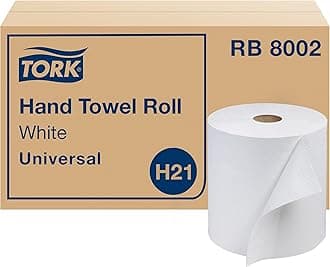Tork Universal RB8002 Hardwound Paper Roll Towel, 1-Ply, 7.87" Width x 800' Length, White (Case of 6 Rolls, 800 per Roll, 4,800 Feet)