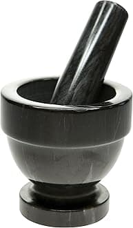 Marble Mortar and Pestle Set, Black, 4.5"
