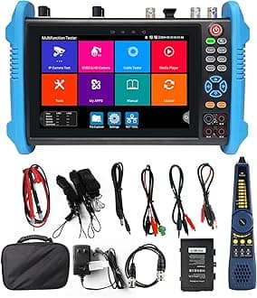 8K IP Camera Tester, WANLUTECH All in One CCTV Tester 7inch Touchscreen TVI CVI AHD SDI CVBS Camera Test TDR Cable Test OPM VFL 90W PoE Power DMM Network Tools WiFi HDMI VGA (IPC-9800CLMOVTADHS Pro)