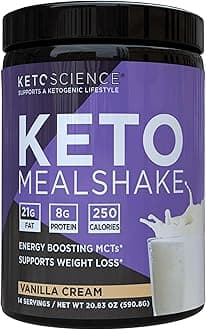 Ketogenic Meal Shake Natural Vanilla | Meal Replacement Shake | Helps Boost Energy Levels Naturally | Increased Metabolism & Weight Loss | 14 Servings 590 Grams