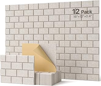 Soundproof Wall Panels, 18 Pack Sound Proof Panels for Walls Self-Adhesive, 16"×12"×0.4" Acoustic Panels Sound Absorbing, Brick Acoustic Wall Panels for Walls, Office,Reccording Studio, Ceiling