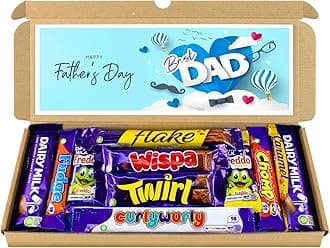 Personalised Father's Day Gifts For Dad | Selection Box Chocolate Hamper | Letter Box Gift | 10 Fullsize Dairy Milk Chocolate bars | Ideal Gifts For Men (Fathers day)
