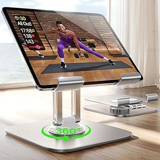 LISEN for iPad Stand Holder Adjustable Tablet Stand for Desk, 2025 for iPad Accessories for Computer Accessories Holder for Desk Kindle Table Mount/Monitor/PS/Switch iPhone 12.9"-4.7" (Sliver)