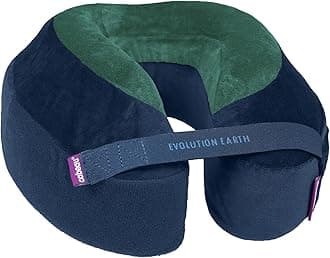 Best Neck Pillow for Travel – Evolution Earth – 360° Head, Neck and Chin Support for Sleeping – Sustainable Memory Foam (Terra)