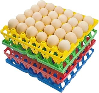 8-Pack Plastic Egg Tray Egg Crates 30-Egg Flats for Home Chicken Farmers, Stackable Egg Cartons Hold Multiple Eggs, Great for Storing, Sorting, and Shipping Eggs, Durable and Reusable