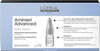 L’Oréal Professionnel Advanced Dual-Action Scalp and Anti-Thinning Hair Treatment, For Denser Looking Hair with More Body, Serie Expert Aminexil, 10X6 ml