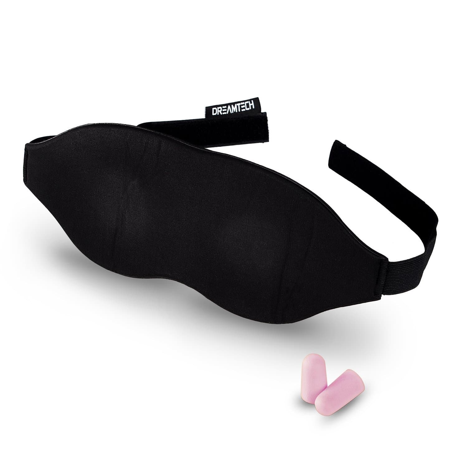 DreamTECH® Sleeping Mask Double Layer Memory Foam Design with Free Earplugs Set 1 pc.
