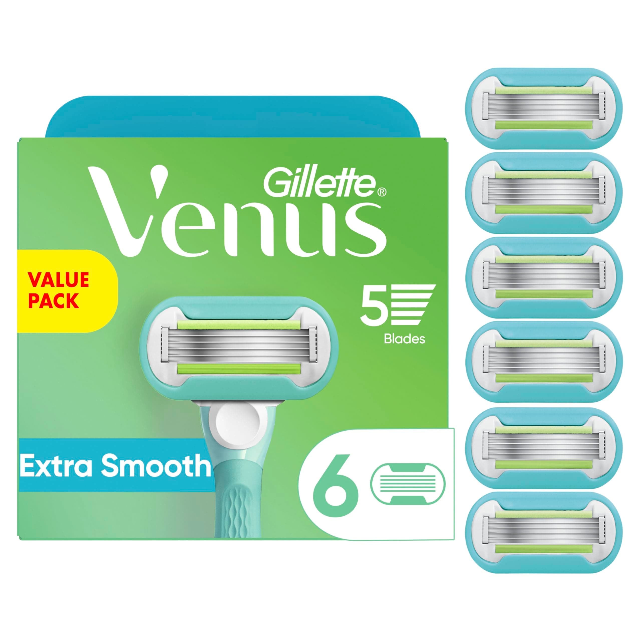 Extra Smooth Womens Razor Blade Refills, 6 Count, Designed for a Close, Smooth Shave
