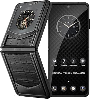 Vertu IRONFLIP Alligator Skin Flip Cell Phone, Unlocked Android 5G Smartphone, Foldable Design, One-Hand Control, 50MP Camera, 12G+512G, Dual SIM, 6.9" 120Hz OLED, 65W Fast Charge (Basalt Black)