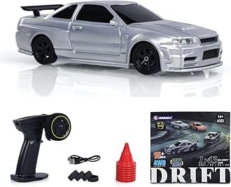 TOUCAN RC HOBBY RTR Remote Control Race Car with Gyro 1/43 Drift Car 4WD Traffic Cones Mini Toy for Boys,US in Stock