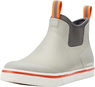 HISEA Men's Deck Boots Saltwater Fishing Booties Waterproof Ankle Rain Boots High Traction