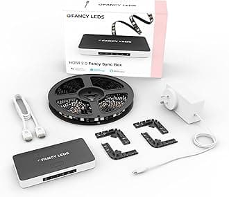 Fancy Sync Box Ambient TV Backlighting Syncing Box HDMI 2.0 All TV Sizes Fancy LEDs (24" to 43")