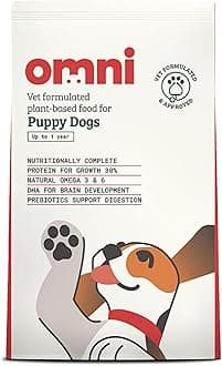 OMNI Vegan Dry Dog Food For Puppies 2kg | Protein Rich Natural Ingredients Biscuits | Plant Powered Kibble Backed by Vets | Supported By Science, Planet Friendly and Made in UK