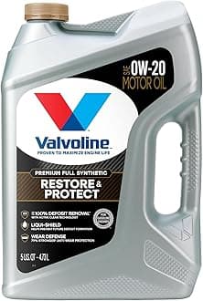 Valvoline Restore & Protect Full Synthetic 0W-20 Motor Oil 5 Quart