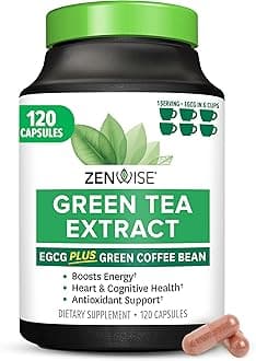 - Zenwise Health Green Tea Extract Capsules for Men & Women - EGCG Supplement with Green Coffee Bean Extract Boosts Energy & Memory - Immune Support for Skin, Brain & Hearth Health - Vegan - 120 Count