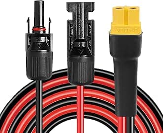 MOOKEERF Solar to XT60 Extension Cable 10AWG 3FT Solar Connector to XT60 Adapter Cable for Solar Panel to Portable Power Station Solar Generator Battery Pack