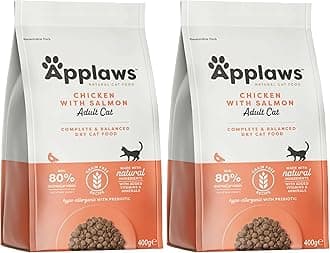 Applaws Complete and Grain Free Adult Dry Cat Food, Chicken with Salmon 1 x 400g Bag (Pack of 2)