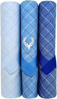 Men's Cotton Pastel Multicolour Handkerchief- Pack of 3, Multicolour, 46 x 46