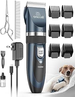 oneisall Professional Long Thick Hair Trimmer for Cats and Animals Silent for Small Large Dogs Cats Pets (Navy Blue)