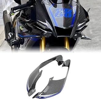 Fixed Spoilers for Yamaha R1 R6 2021 2022 2023 2024, Motorcycle Fairing for R1, Durable ABS Plastic Easy Installation of Yamaha R1 R6 Winglet (Carbon Fiber Blue Lines)