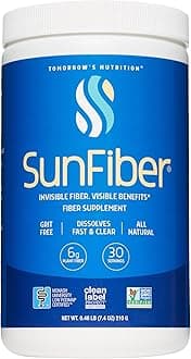 Sunfiber, Prebiotic Fiber Supplement for Digestive Health, Low FODMAP, Gluten-Free, Unflavored, 30 Servings