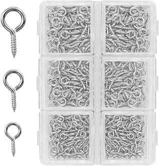 Screw Eyes Pins for Jewellery Making, 400 Pcs Eyelet Screws Silver Small Threaded Mini Metal Eye Pins Eyelets for Jewelry Pendants