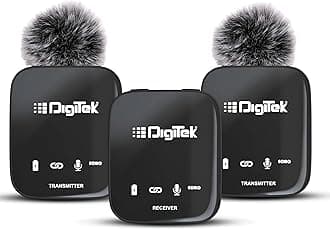 Digitek DWM 101 Wireless Microphone System with ANC Noise Reduction, 360° Sound Capture, Upto 12 Hrs Working Time, for DSLR Camera, Android & iOS Smartphones, Seamless Audio Recording