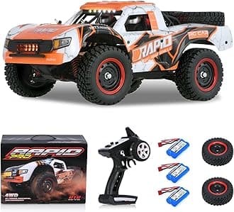 1:14 Scale Brushless RC Trucks, 2.4G 4WD High Speed 70 KMH Fast RC Cars, All Terrain Electric Off-Road Remote Control Truck with 3 Batteries, Hobby RC Car Gifts for Adults