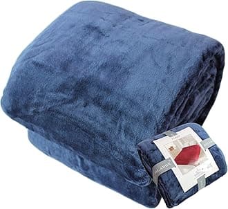 Queen Blanket Soft Extra Large for Fall Winter Spring All Season Cozy Warm 430GSM Medium Weight Thermal Thick Flannel Fleece for Couch Bed Sofa 88 x 95 inches (Deep Blue, 1)