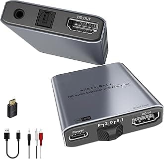 - 4K HDMI Audio Extractor, Convert HDMI to Optical S/PDIF and 3.5mm Aux RCA, [Supports Dolby Atmos Digital Plus, DTS], for TV Fire Stick, Speakers, PS5, Blu-ray Player, Amplifier, Headphones