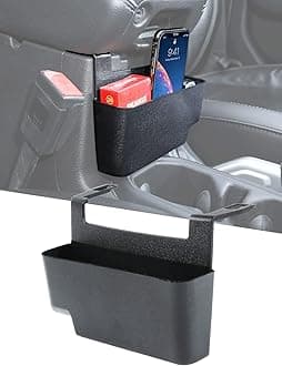 Savadicar JL & JT Center Console Hanging Storage Box with Microfiber, Armrest ABS Organizer for 2018 2019 2020 2021 2022 2023-Current Jeep Wrangler JL JLU & Gladiator JT, Interior Accessories, Black