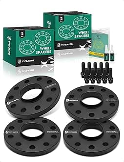 YHTAUTO 5x130mm Hub Centric Wheel Spacers 15mm Compatible with Touareg 2004-2017, Q7 2007-2014, Cayenne, Boxster, Cayman, 911, 928, 944, 968 5 Lug Tire Spacers w/ M14x1.5 Studs, 71.6mm Hub Bore 4PCS
